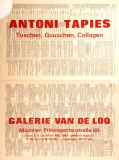 Antoni Tàpies: Galerie van der Loo, 1969